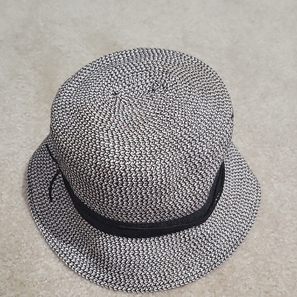 Free With Any Other Purchase! Nine West Black and White Woven Bucket Hat